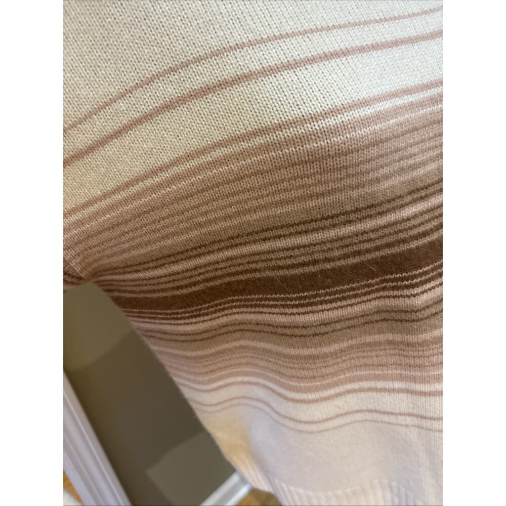Haven Well Within Cashmere Sweater Size L cream neutral color stripe thick knit - Picture 7 of 10